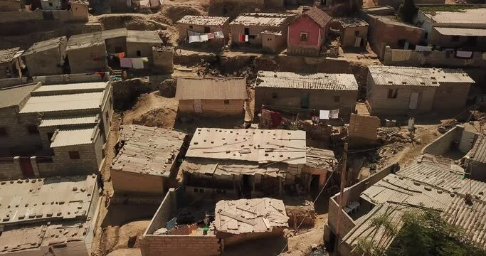 Aerial view of a slum Benguela Province Catumbela Angola