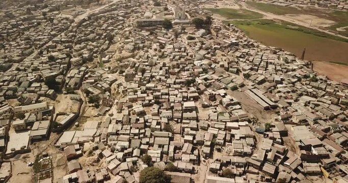 Aerial view of a slum Benguela Province Catumbela Angola