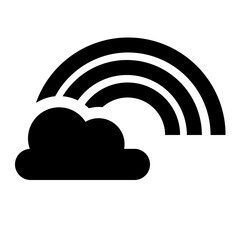 Obraz premium 天気、虹を表す塗りつぶしスタイルのアイコン