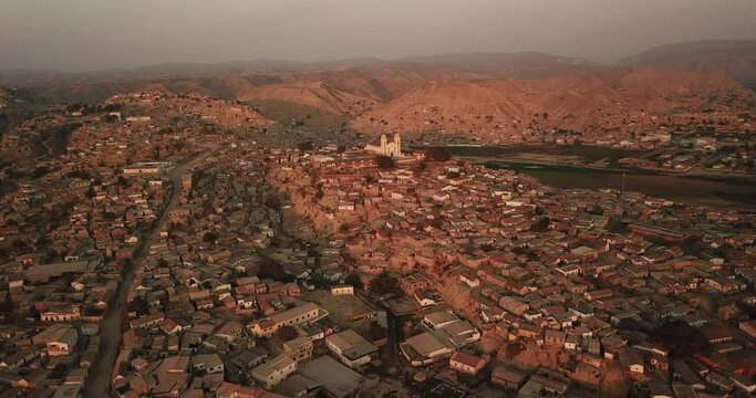 Aerial view of a slum Benguela Province Catumbela Angola