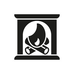 Fireplace black glyph icon on white background