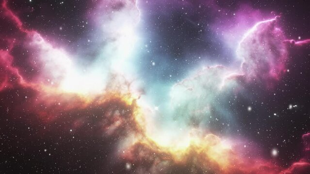 Galaxies in open space. Video background on space theme.