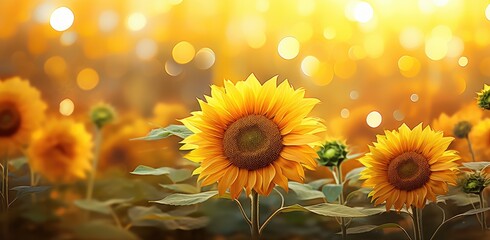 Fototapeta premium sunflower at the field Generative AI