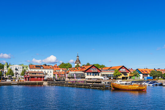 Blick auf die Stadt V&auml;stervik in Schweden