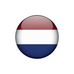 Netherlands Flag Circle Button Vector Template