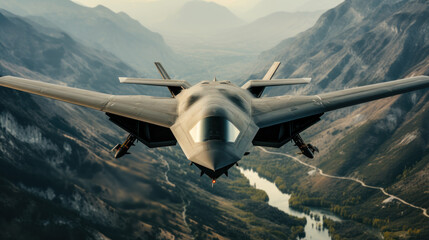 Fototapeta na wymiar supersonic combat military aircraft generative ai