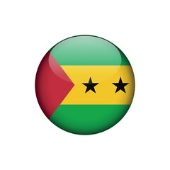 Fototapeta premium São Tomé and Príncipe Flag Circle Button Vector Template