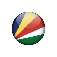 Seychelles Flag Circle Button Vector Template