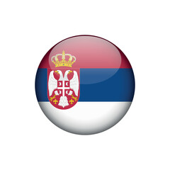 Serbia Flag Circle Button Vector Template