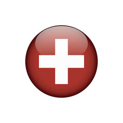 Fototapeta premium Switzerland Flag Circle Button Vector Template