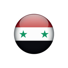 Syria Flag Circle Button Vector Template