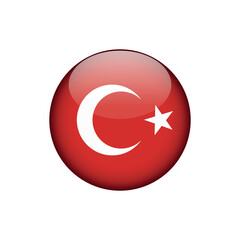 Obraz premium Turkey Flag Circle Button Vector Template