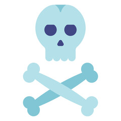 skull and bones flat illustration