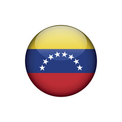 Venezuela Flag Circle Button Vector Template