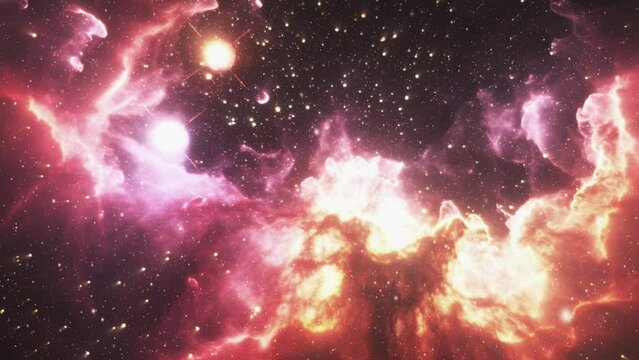 Galaxies in open space. Video background on space theme.