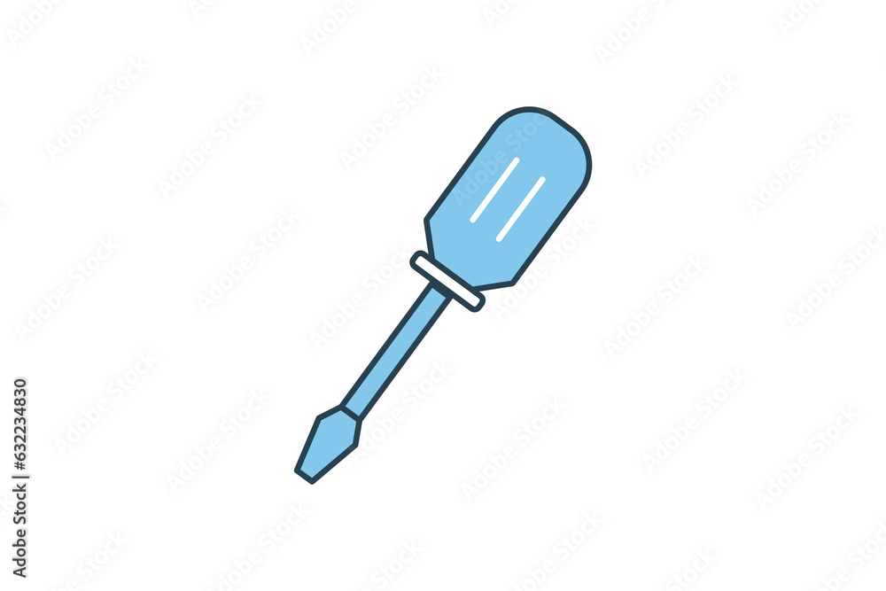 Poster screwdriver icon. icon related to repair, assembly, construction, and related tasks in various desig