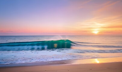 ビーチのカラフルで美しい夕日のグラデーション、ホリデーイメージ、アート