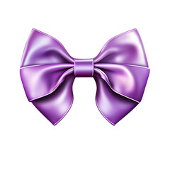 Purple Christmas Tie Bow Watercolor Clipart isolated on Transparent Background. Decorative Purple Ribbon and Bow Clipart.