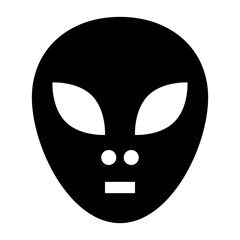 Fototapeta premium 宇宙、宇宙人、エイリアンを表す塗りつぶしスタイルのアイコン