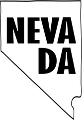 outline drawing of nevada state map.