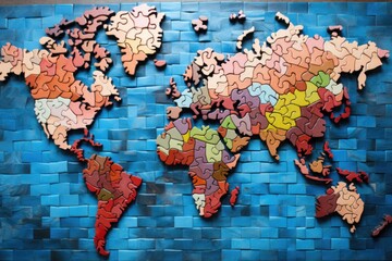 puzzle pieces forming a world map