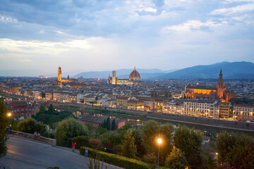 view of florence at dusk