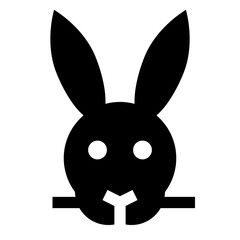 春、うさぎ、動物を表す塗りつぶしスタイルのアイコン