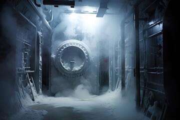 frost forming on the exterior of a cryogenic chamber