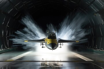 high-speed aerospace vehicle in wind tunnel test - obrazy, fototapety, plakaty