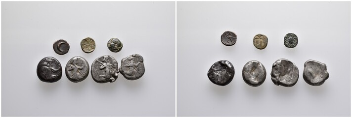 Lot of bronze and silver ancient coins