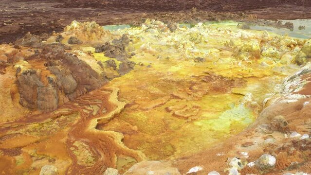 The colorful volcanic landscape of dallol in danakil Dallol Ethiopia