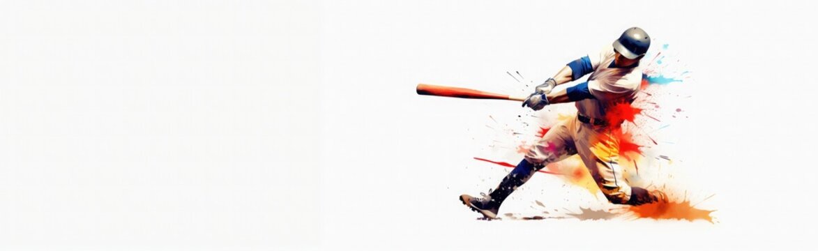 illustration of baseball player hitting the ball. Dominican Republic, Panama, South Korea, Cuba, USA, Curacao, Aruba, Japan, Nicaragua, Puerto Rico, Taiwan, Mexico and Venezuela. Generative AI.