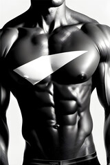Fototapeta na wymiar Male torso for gym marketing. Generative AI