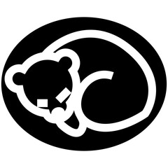 冬、冬眠、熊、動物を表す塗りつぶしスタイルのアイコン