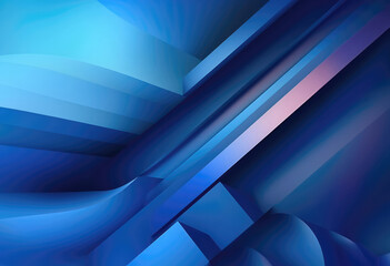 Obraz premium Tech Innovation: Abstract Blue Gradient Geometric Shape in 3D Rendering Technology Background