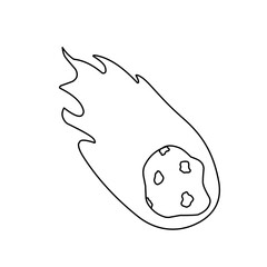 Doodle Hand Drawn Fiery Space Meteorite