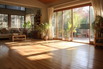 properly maintained bamboo flooring with sunlight streaming in