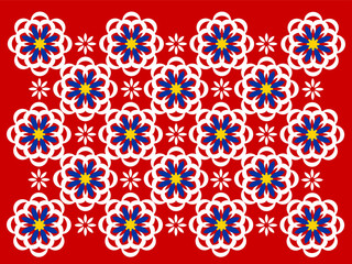 Seamless pattern in Malaysia's flag colors.