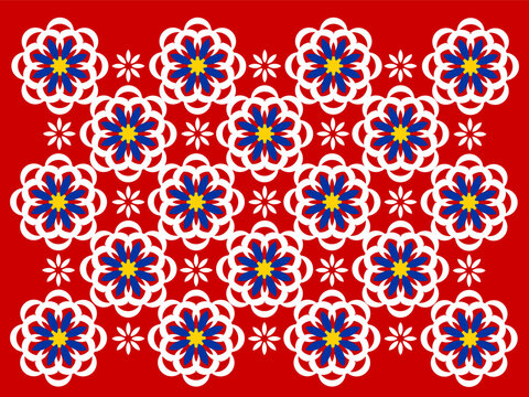 Seamless pattern in Malaysia's flag colors.