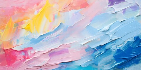 Closeup of abstract rough colorful multicolored art painting texture