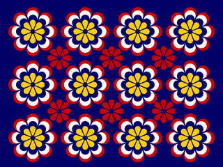 Seamless floral pattern in Malaysia's flag color.