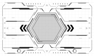 HUD sci-fi interface screen monochrome view design virtual reality futuristic technology display vector