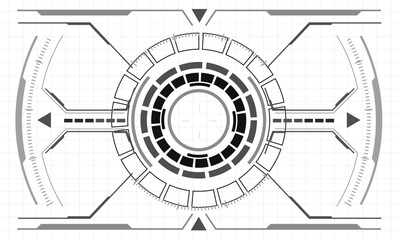 HUD sci-fi interface screen monochrome view design virtual reality futuristic technology display vector