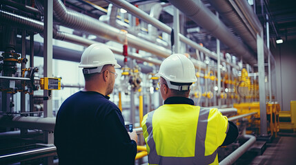engineers inspecting at the factory