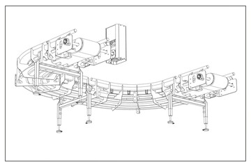 3D design of a conveyor belt.