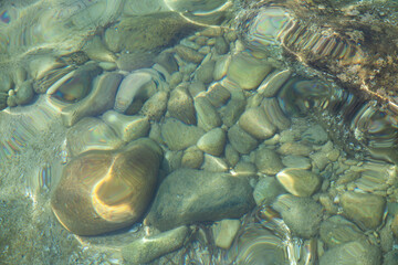 Rocks at the beach in Algajola Village in Corsica