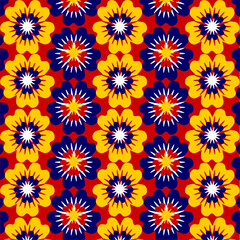 Seamless floral pattern in Malaysia's flag color.