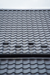 Modern building. Roof tiles on a roof