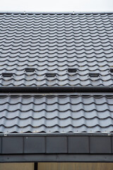 Modern building. Roof tiles on a roof