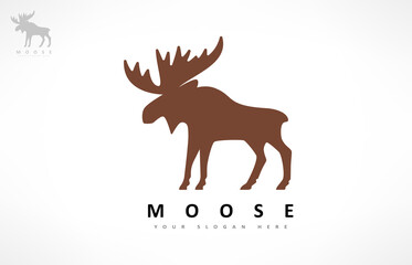 Moose logo. Wild animal vector.